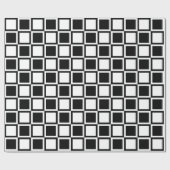 Black Bold Mod Squares Cadeaupapier (Vlak)