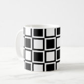 Black Bold Mod Squares Koffiemok (Voorkant links)
