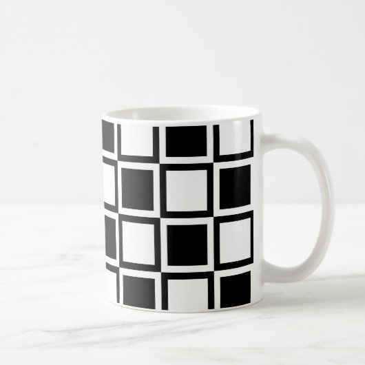 Black Bold Mod Squares Koffiemok (Rechts)