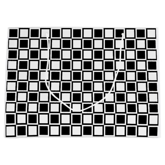 Black Bold Mod Squares Large Cadeautasje (Voorkant)