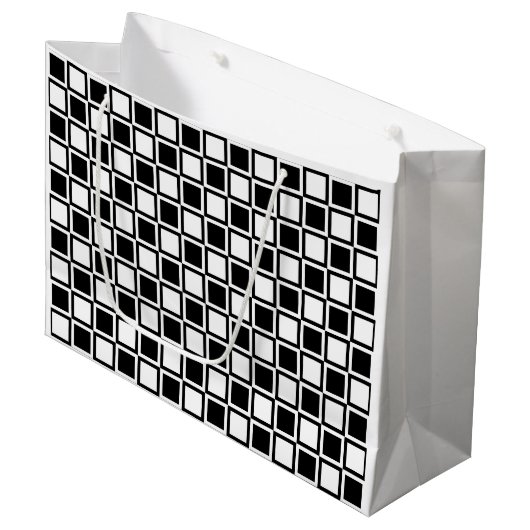 Black Bold Mod Squares Large Cadeautasje (Voorkant Gekanteld)