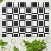 Black Bold Mod Squares Theedoek (Gevouwen)