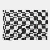 Black Bold Mod Squares Theedoek (Horizontaal)