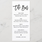 Black Bold Modern Calligraphy Wedding Bar Menu (Voorkant)
