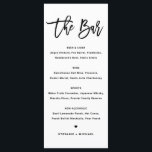 Black Bold Modern Calligraphy Wedding Bar Menu<br><div class="desc">Voeg deze klantgerichte het menukaart van drinken kaartenhuis aan uw gebeurtenislijst toe. Het biedt moderne kalligrafie en eenvoudige typografie in zwart-wit. Deze moderne kalligrafiesbar menukaart is perfect voor bruiloften, vrijgezellenfeesten, baby showers, en nog veel meer.</div>