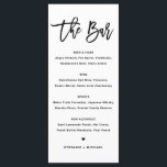 Black Bold Modern Calligraphy Wedding Bar Menu<br><div class="desc">Voeg deze klantgerichte het menukaart van drinken kaartenhuis aan uw gebeurtenislijst toe. Het biedt moderne kalligrafie en eenvoudige typografie in zwart-wit. Deze moderne kalligrafiesbar menukaart is perfect voor bruiloften,  vrijgezellenfeesten,  baby showers,  en nog veel meer.</div>