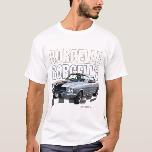 Black Bold Retro Car T-Shirt (Voorkant)