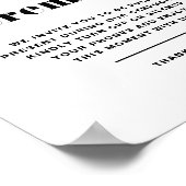 Black Bold Retro Typografie Unplugged Ceremony Poster (Hoek)