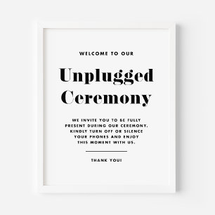 Black Bold Retro Typografie Unplugged Ceremony Poster