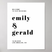 Black Bold Retro Typography Modern Wedding Poster (Voorkant)