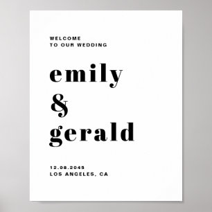 Black Bold Retro Typography Modern Wedding Poster
