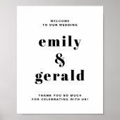 Black Bold Retro Typography Weddenschap Welcome Poster (Voorkant)