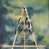 Black Bold Script Baby shower Welkom Acryl Bord (Neutraal)