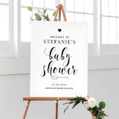 Black Bold Script Baby shower Welkom Poster