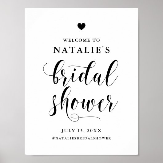 Black Bold Script Vrijgezellenfeest Welkom Poster (Voorkant)