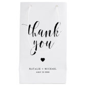 Black Bold Script Wedding Bedankt Cadeautas (Voorkant)