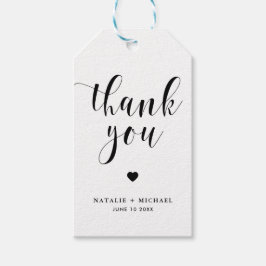 Black Bold Script Wedding Bedankt Gift Label Cadeaulabel