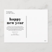 Black Bold Typography 2025 Nieuwjaarsfoto Feestdagenkaart (Achterkant)