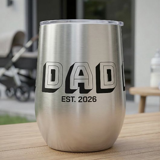 Black Bold Varsity Established Dad