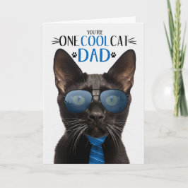 Black Bombay Cat Vaderdag One Cool Cat Feestdagen Kaart