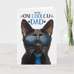 Black Bombay Cat Vaderdag One Cool Cat Feestdagen Kaart