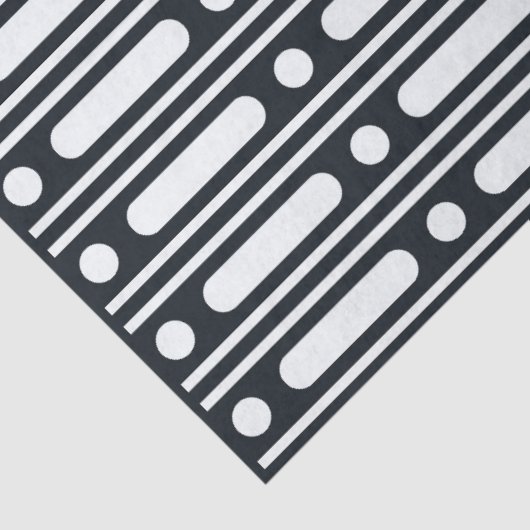 Black Bone Inlay Dots Border Decoupage Paper Tissuepapier (Detail)