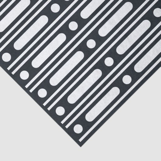 Black Bone Inlay Dots Border Decoupage Paper Tissuepapier (Detail)