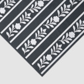Black Bone Inlay Floral Border Decoupage Paper Tissuepapier (Detail)