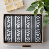 Black Bone Inlay Floral Border Decoupage Paper Tissuepapier (Geschenk)