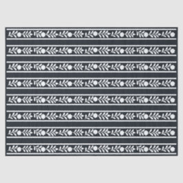 Black Bone Inlay Floral Border Decoupage Paper Tissuepapier