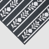 Black Bone Inlay Floral Border Decoupage Paper Tissuepapier (Detail)