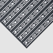 Black Bone Inlay Floral Border Decoupage Paper Tissuepapier (Detail)