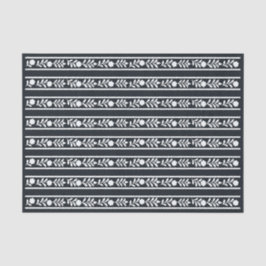 Black Bone Inlay Floral Border Decoupage Paper Tissuepapier