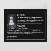 Black Book Launch Invitation – Boek toevoegen Hoes Briefkaart (Achterkant)