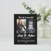 Black Book Launch Invitation – Boek toevoegen Hoes Briefkaart (Staand voorkant)