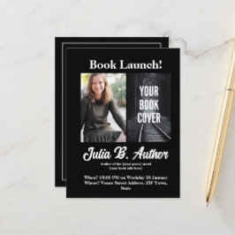 Black Book Launch Invitation – Boek toevoegen Hoes Briefkaart