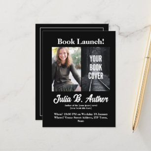 Black Book Launch Invitation – Boek toevoegen Hoes Briefkaart