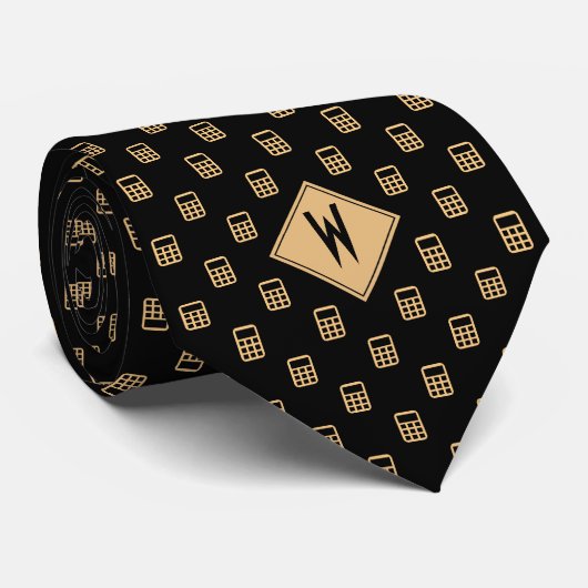 Black Bookkeeper Calculator Stropdas (Opgerold)