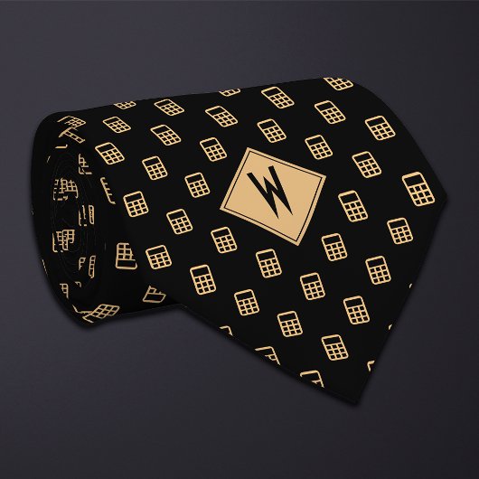 Black Bookkeeper Calculator Stropdas