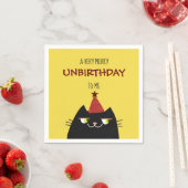 Black Booo De Kat, Grappige Cartoon Doodle Geel Servet (Insitu)