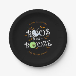 Black Boos & Booze Halloween Party Papieren Bordje