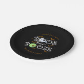 Black Boos & Booze Halloween Party Papieren Bordje (Gekanteld)