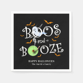 Black Boos & Booze Halloween Party Servet