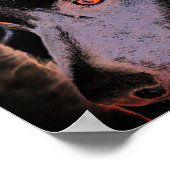 Black Border Collie Hond Gezicht Kunst Poster (Hoek)