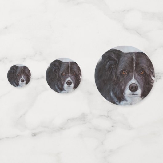 Black Border Collie Hond Verjaardag Confetti (Voorkanten)