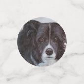 Black Border Collie Hond Verjaardag Confetti (Kleine voorkant)