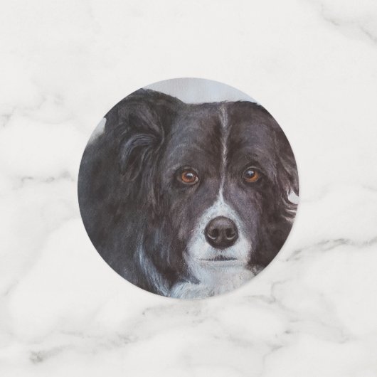 Black Border Collie Hond Verjaardag Confetti (Kleine voorkant)