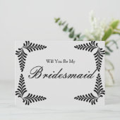 Black Border Confetti Wil je mijn bruidsmeisje zij Kaart (Staand voorkant)