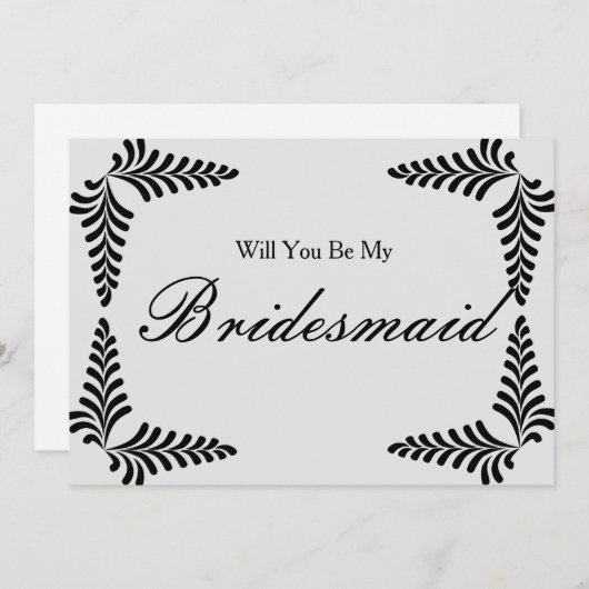 Black Border Confetti Wil je mijn bruidsmeisje zij Kaart (Voorkant / Achterkant)