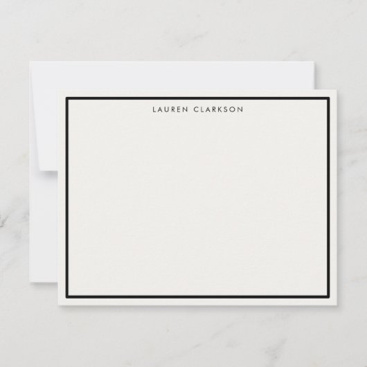 Black Border Elegant briefpapier Kaart (Voorkant)